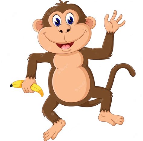 Premium Vector | Illustration of cute cartoon monkey