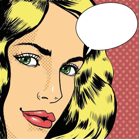 Woman With Speech Bubble Vector Illustration In Retro Pop Art Comic