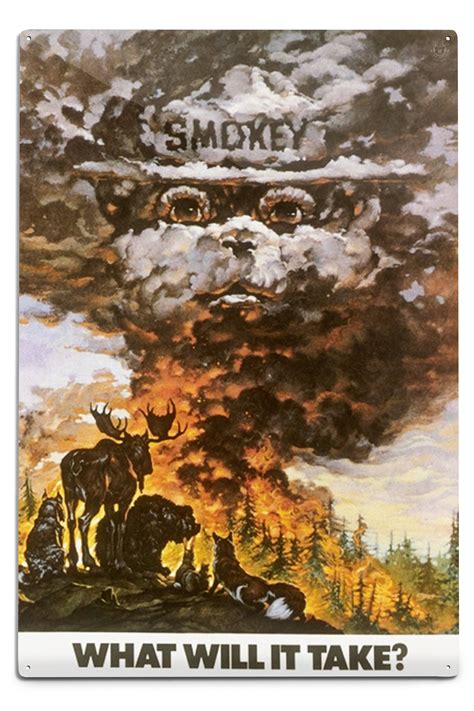 Smokey Bear What Will It Take Vintage Poster Art Prints And Metal Signs 6 X 9 Metal Sign