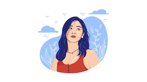 [timelapse] Vector Portrait Flat Illustration Using Adobe Illustrator