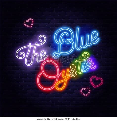 Gay Bar Neon Sign Blue Oyster Stock Vector Royalty Free 2211847465 Shutterstock