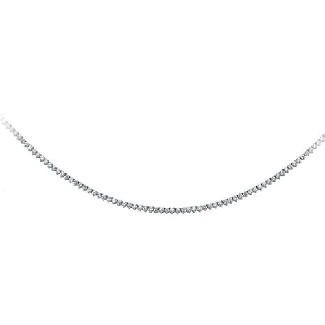 925 Sterling Silver Cubic Zirconia Round Stone Clawset Necklace