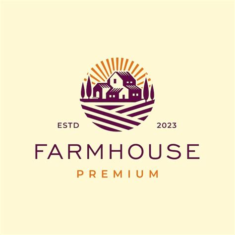 Premium Vector Tuscany Farmhouse Concept Logo Template With Farm