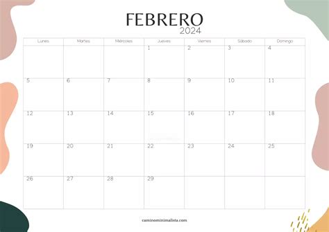 Calendario 2024 Para Imprimir Camino Minimalista Calendario