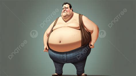 Cartoon Character Dressed In Jeans With A Large In His Face Background