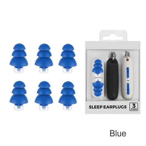Многоразовые Силиконовые Беруши для Сна 3 Пары + 2 Брелока FR11Y Blue ...