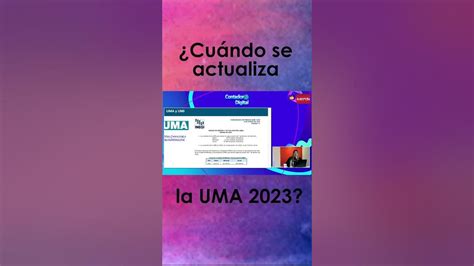 ¿cuándo Se Actualiza La Uma 2023 Contadora Digital Youtube