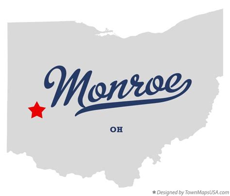 Map of Monroe, Miami County, OH, Ohio