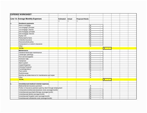 Rental Income Expense Spreadsheet For Rental Property Tax — Db