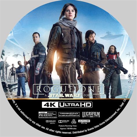 Rogue One A Star Wars Story 2016 R1 Custom 4k Blu Ray Label