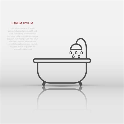 Premium Vector Vector Bathtub Icon In Flat Style Bathroom Shower Sign