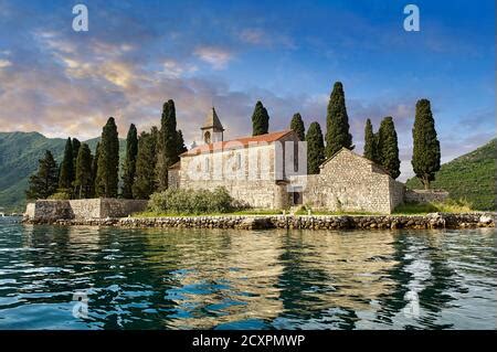 Island of Saint George (Ostrvo Sveti Dorde) off the coast of Perast on ...