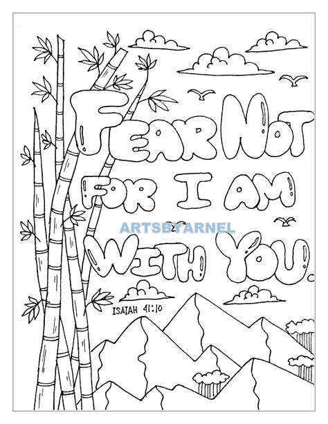 Bible Verse Coloring Page Isaiah 41 10 Verse Colouring Page Fear Not