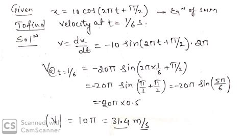 A Particle Executes SHM According To Equation X 10 Cos 2pi T Pi 2