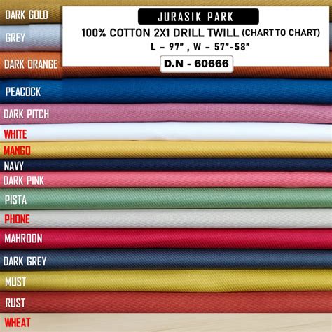 100 Cotton 2x1 Drill Twill Fabric Chart To Chart At Rs 96 Meter