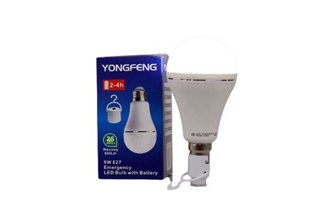 YONGFENG EMERGENCY LED BULB WITH BATTERY 9W B22 A Bassa Sons