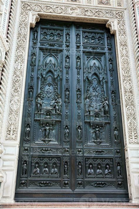 Beautiful Door Of The Florence Cathedral Formally Called Cattedrale Di