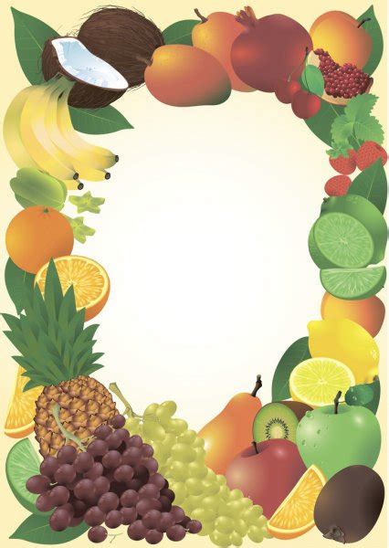 Mixed Fruits Border Frame — Stock Vector © Muchmania 59247451