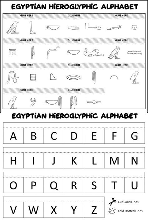 An Egyptian Hieroglyphics Foldable Myteacherbin Hieroglyphics Egyptian Alphabet Ancient