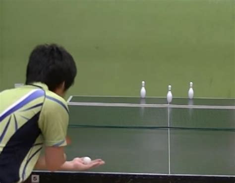 Impressive ping pong trick shots.