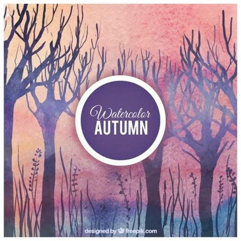 Premium Vector | Watercolor autumn forest background