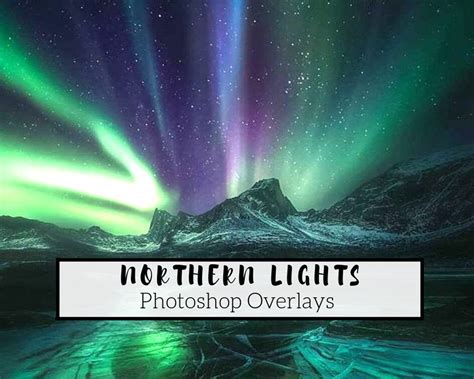 Realistic Northern Lights Photoshop Overlays Transparent Etsy