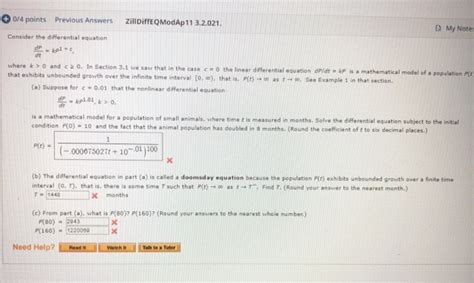 Solved 0 4 Points Previous Answers ZillDiffEQ ModAp 11 Chegg