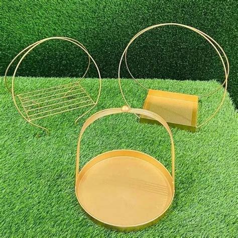 Golden Iron Metal Round Wire Hamper Basket At Best Price In Moradabad