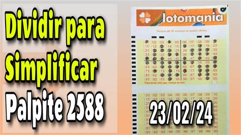 Palpite Lotomania 2588 Loteria acumulada 1 7 milhões de reais