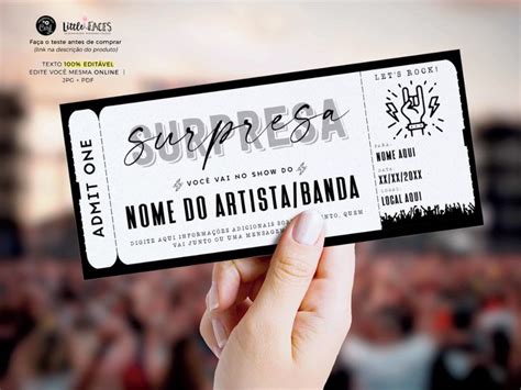 Vale Entrada Show Rock Surpresa Vale Presente Voucher Elo Show