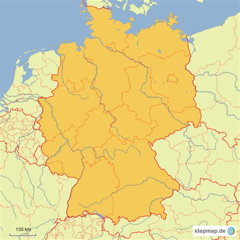 StepMap Deutschland stumm Landkarte für Deutschland