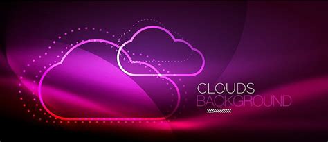 Purple Metallic Cloud Network On Gray Background Vector Vector Vector