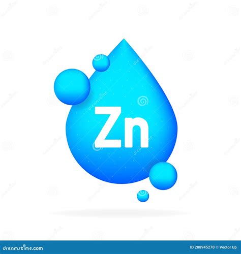 Mineral Blue Shining Pill Capsule Icon Zn Zink Stock Vector