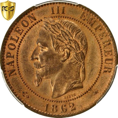 482781 Monnaie France Napoleon III 10 Centimes 1862 Paris PCGS