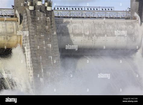 Spillway On Hydroelectric Power Station Dam In Imatra Imatra Finland