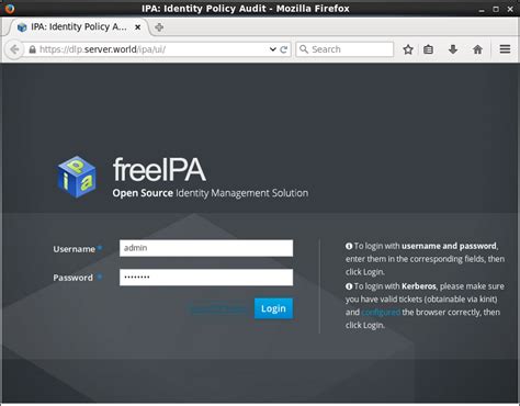 Fedora 23 : FreeIPA : Web Admin Console : Server World