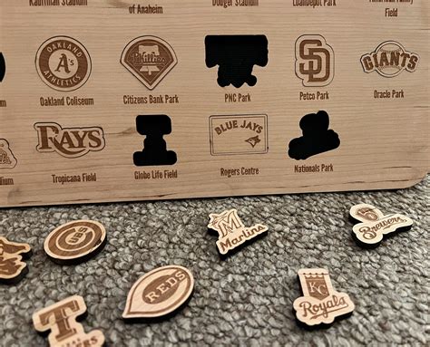 Handcrafted Baseball Stadium Tracker Unique Baseball Tracking Map For