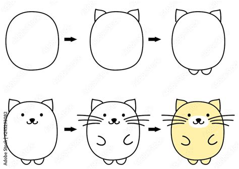 How To Draw A Cartoon Cat Step By Step