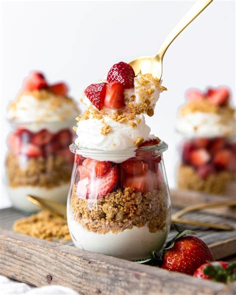 Cheesecake Parfaits With Strawberries And Graham Cracker Crumbs Recipe The Feedfeed