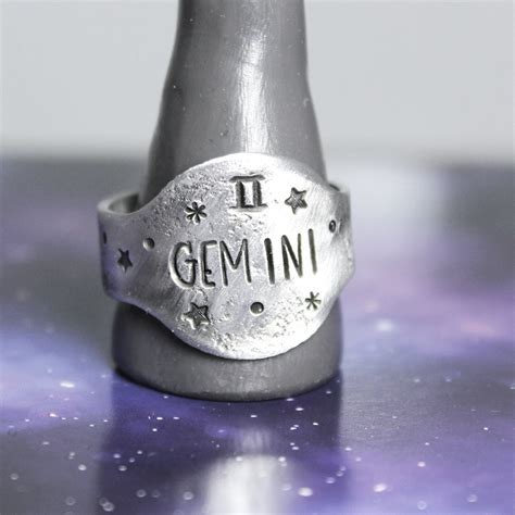 Gemini Zodiac Ring Pure Impressions Design