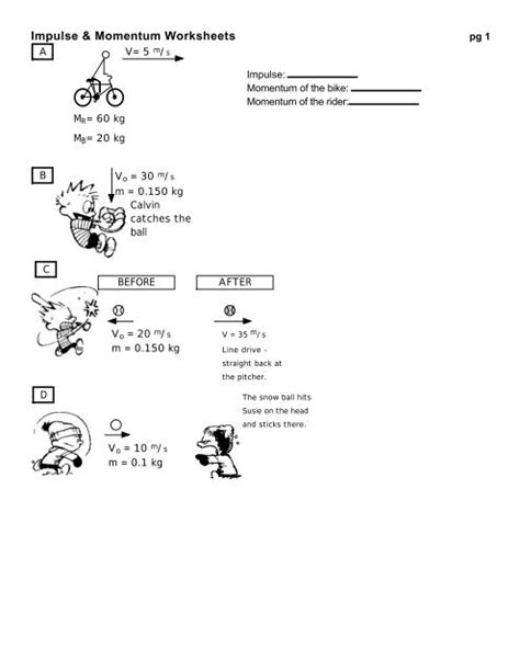 Momentum And Impulse Worksheet Pdf Collision Momentum