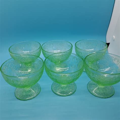 Green Glass Dishes Etsy