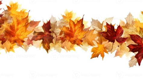 Autumn leaves border isolated. Illustration AI Generative 24688988 ...