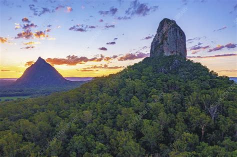 Aerial View Of Mt Coonowrin And Mt Beerwah Australia Stock Image