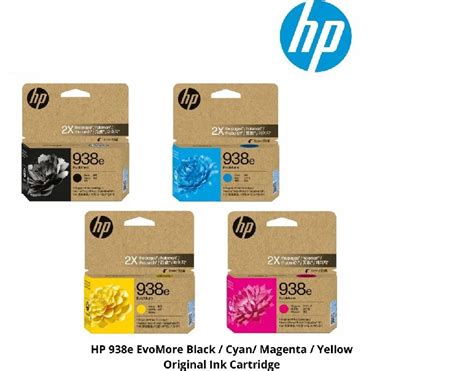 Hp E Evomore Black Cyan Magenta Yellow Original Ink Cartridge