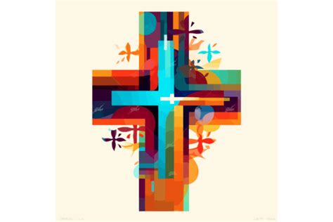 Svg Colorful Christian Cross Vector Illu Graphic By Lofianimations