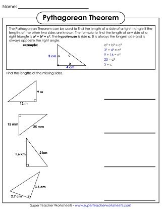 Pythagorean Theorem Worksheets Worksheets Library