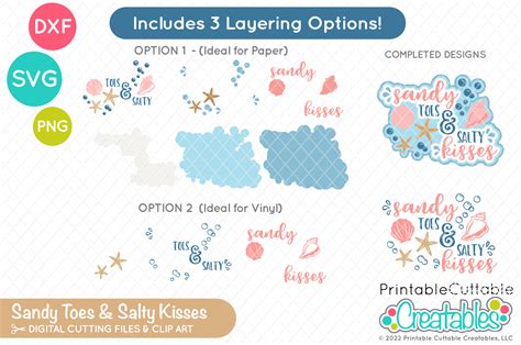 Sandy Toes Salty Kisses SVG File For Silhouette And Cricut