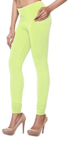 Solid Knit Churidar Leggings Lime Green Women Indian Clothing In Sattva