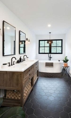 Modern Farmhouse Bathroom In 2024 Modern Farmhouse Bathroom Modern